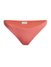 Onia Ashley Rib-knit Bikini Bottom In Spiced Coral