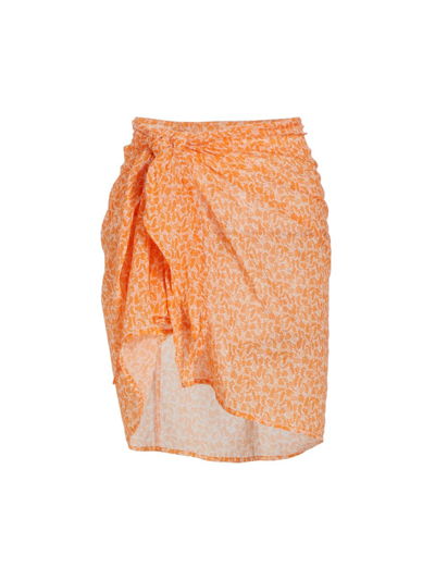 Onia Mini Gauze Pareo Skirt In Orange
