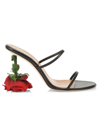 LOEWE WOMEN'S ROSE-HEEL LEATHER MULES