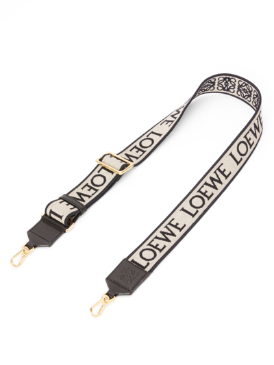 Loewe Anagram Loop Cotton And Leather Bag Strap In Navy/black