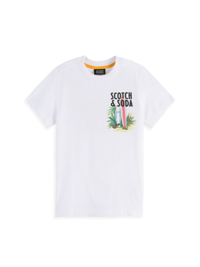Scotch & Soda Kids' Little Boy's & Boy's Surfboard Artwork T-shirt In White