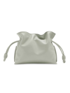Loewe Mini Flamenco Knot Leather Clutch In Ash Grey