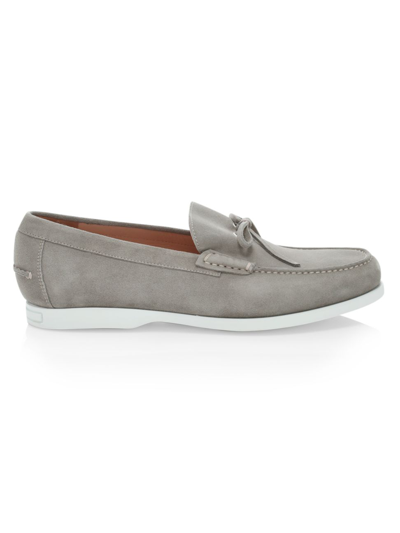 Saks Fifth Avenue Collection Suede Boat Shoes In Titanium Oyster Mushroom