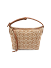 Loewe Women's Small Cubi Anagram Jacquard & Calfskin Shoulder Bag In Tan