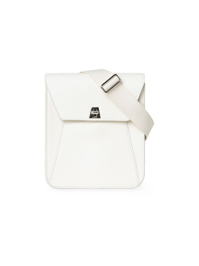 Akris Punto Grained Leather Crossbody In White