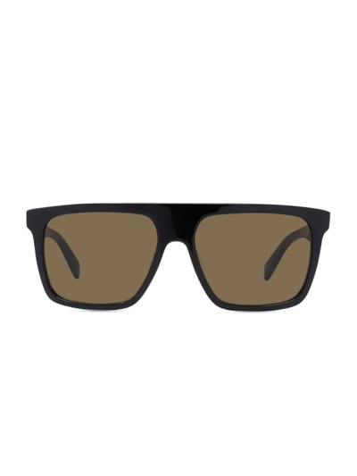 Celine 57mm Rectangular Sunglasses In Black