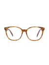 Celine 55mm Square Optical Glasses In Blonde Havana