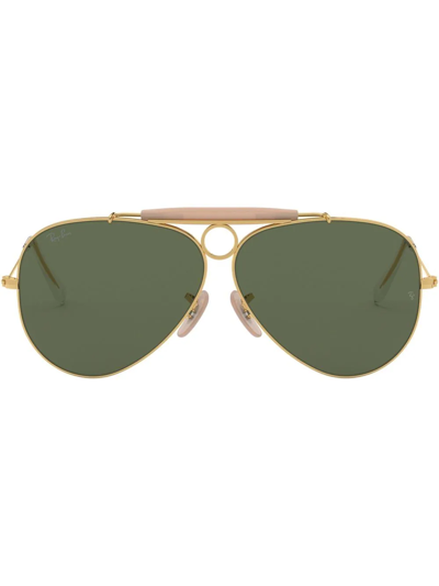 Ray Ban Shooter Green Classic G-15 Aviator Unisex Sunglasses Rb3138 001 58