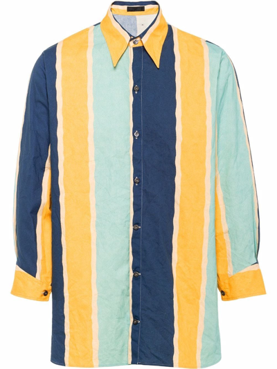 Prada Stripe-print Shirt In Blue