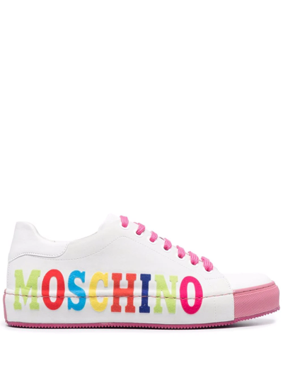 Moschino Logo Low-top Sneakers In White