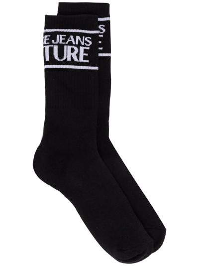 VERSACE JEANS COUTURE LOGO-PRINT RIBBED SOCKS