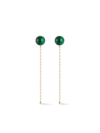 Mateo 14kt Yellow Gold Malachite Stud Chain Drop Earrings