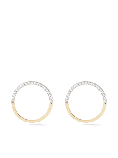 Mateo 14kt Yellow Gold Halfmoon Diamond Hoop Earrings