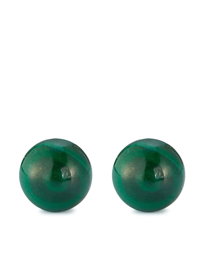 Mateo 14kt Yellow Gold 6mm Malachite Stud Earrings