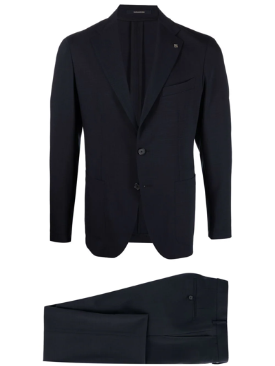 Tagliatore Two-piece Virgin Wool Suit In Blue