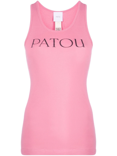 Patou Logo-print Cotton Vest Top In P Antique Pink