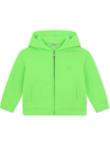 Dolce & Gabbana Zip-front Logo Hoodie In Green