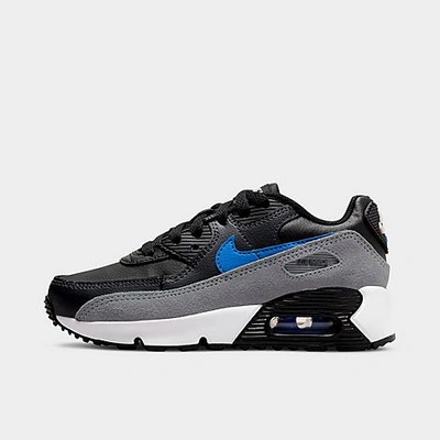 Nike Little Kids' Air Max 90 Casual Shoes In Black/smoke Grey/anthracite/medium Blue