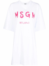 Msgm T-shirt Dress With Print In White