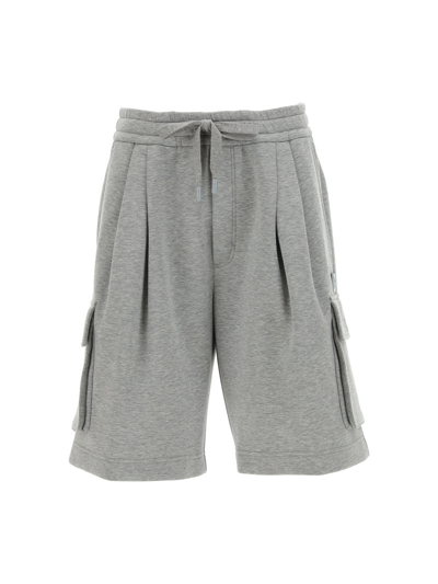 Dolce & Gabbana Patch Embellished Jersey Shorts In Grey