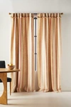 Anthropologie Pieced Stripe Curtain In Orange