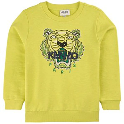 Kenzo Kids' Lemon Tiger Logo Sweatshirt In Yellow