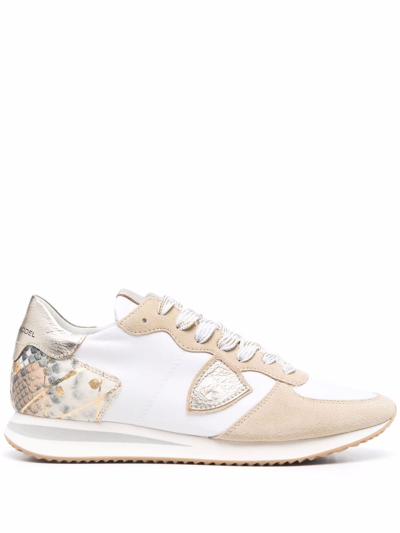 Philippe Model Paris Trpx Mondial Animalier-patch Sneakers In Nude