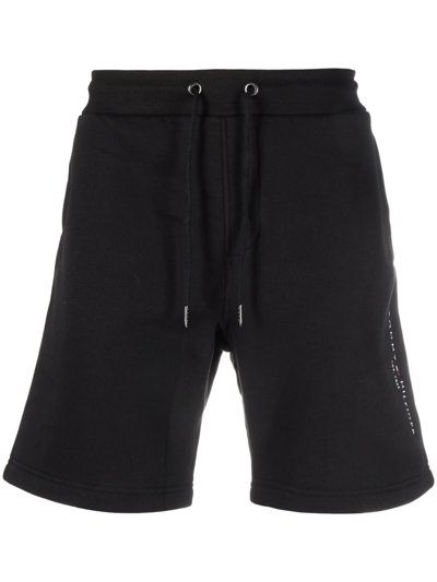 Tommy Hilfiger Drawstring-waist Cotton-blend Track Shorts In Schwarz