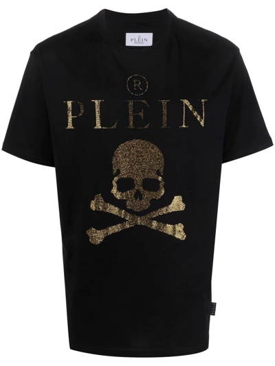 Philipp Plein Crystal-embellished T-shirt In Schwarz