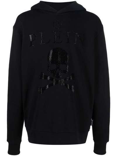 Philipp Plein Crystal Skull Pullover Hoodie In Schwarz