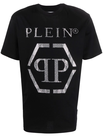 Philipp Plein Hexagon-logo T-shirt In Schwarz