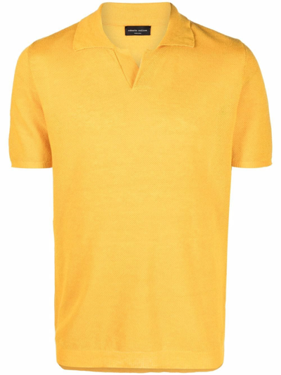 Roberto Collina Short-sleeve Linen T-shirt In Yellow