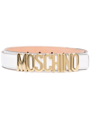 MOSCHINO LOGO-LETTER LEATHER BELT