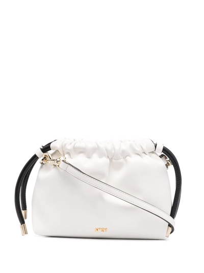 N°21 Logo-plaque Leather Crossbody Bag In Gold