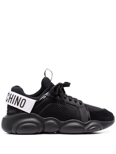 Moschino Black Teddy Leather Sneakers