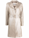 Herno Belted Single-breasted Coat In Nude