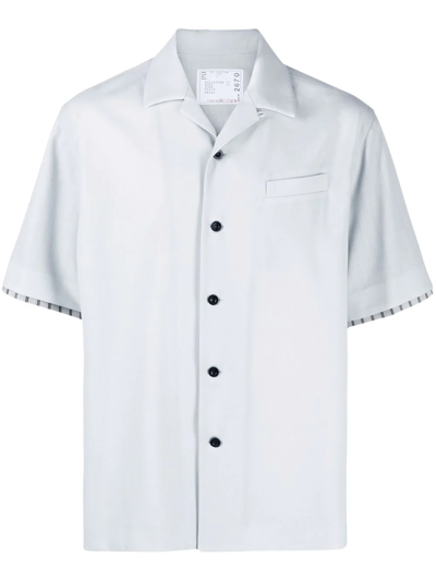 Sacai Layered-detail Short-sleeve Shirt In Grau