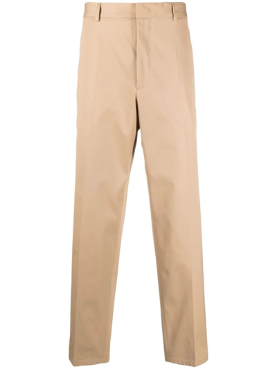 Jil Sander Cropped Chino Trousers In Neutrals