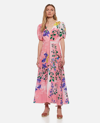 Saloni Long Silk Dress - Atterley In Pink