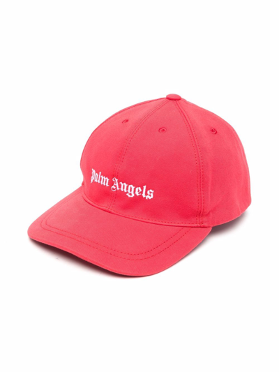 Palm Angels Boys Red Kids Logo-embroidered Cotton Baseball Cap 6-10 Years Old 6-8 Years In Green