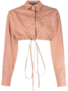 Andreädamo Andreādamo 'criss Cross' Cropped Shirt In Nude