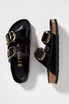 Birkenstock Arizona Big Buckle Patent Leather Sandals In Black
