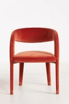 Anthropologie Velvet Hagen Dining Chair In Orange