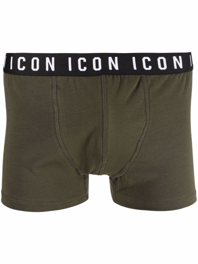 Dsquared2 Logo Waist Boxers In Green