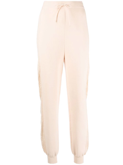 Boutique Moschino Knitted Track Pants In Ivory