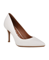 Calvin Klein Women's Gayle Pointy Toe Pumps Women's Shoes In White Faux Patent Leather