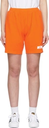Sporty And Rich Sporty & Rich X Prince Logo-print Cotton Shorts In Orange/white