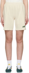 Sporty And Rich Sporty & Rich X Prince Logo-print Cotton Shorts In Cream Pine