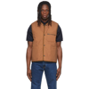 PAUL SMITH BROWN RECYCLED NYLON QUILTED VEST