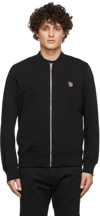 Ps By Paul Smith Zebra-embroidered Long-sleeve Organic-cotton Bomber Jacket In Black